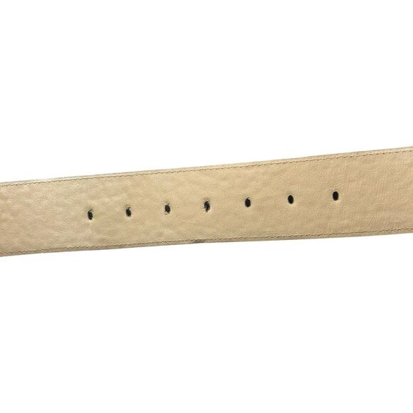 The Leather Shop Women’s M‎ Brass Buckle Wide Belt Embossed Tan Leather Cowgirl - Picture 7 of 7